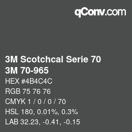 Código de color: 3M Scotchcal Serie 70 - 3M 70-965 | qconv.com