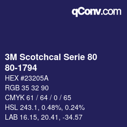 Código de color: 3M Scotchcal Serie 80 - 80-1794 | qconv.com