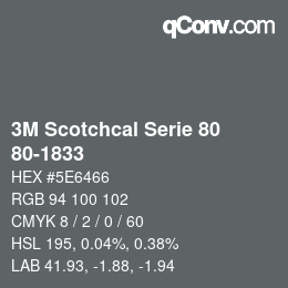 カラーコード: 3M Scotchcal Serie 80 - 80-1833 | qconv.com