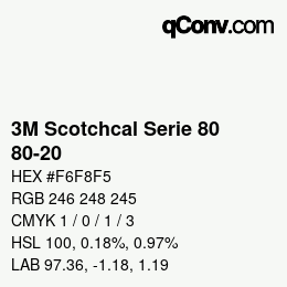 Farbcode: 3M Scotchcal Serie 80 - 80-20 | qconv.com