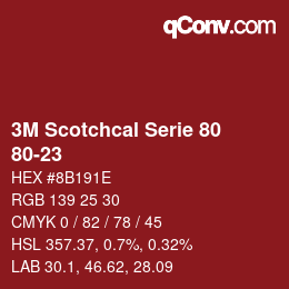 Código de color: 3M Scotchcal Serie 80 - 80-23 | qconv.com