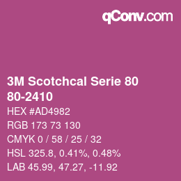 Código de color: 3M Scotchcal Serie 80 - 80-2410 | qconv.com