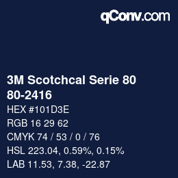 Código de color: 3M Scotchcal Serie 80 - 80-2416 | qconv.com