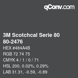Código de color: 3M Scotchcal Serie 80 - 80-2476 | qconv.com