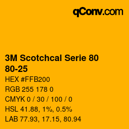 Código de color: 3M Scotchcal Serie 80 - 80-25 | qconv.com