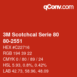 Código de color: 3M Scotchcal Serie 80 - 80-2551 | qconv.com