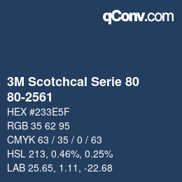 Código de color: 3M Scotchcal Serie 80 - 80-2561 | qconv.com