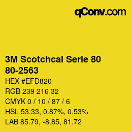 Código de color: 3M Scotchcal Serie 80 - 80-2563 | qconv.com