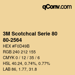 Code couleur: 3M Scotchcal Serie 80 - 80-2564 | qconv.com