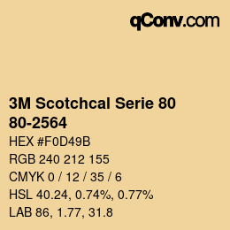 カラーコード: 3M Scotchcal Serie 80 - 80-2564 | qconv.com