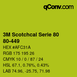 Código de color: 3M Scotchcal Serie 80 - 80-449 | qconv.com