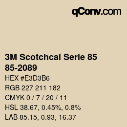 Código de color: 3M Scotchcal Serie 85 - 85-2089 | qconv.com