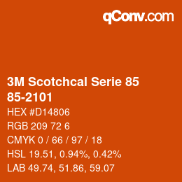 Código de color: 3M Scotchcal Serie 85 - 85-2101 | qconv.com