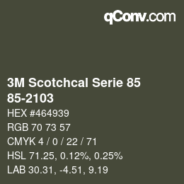 カラーコード: 3M Scotchcal Serie 85 - 85-2103 | qconv.com