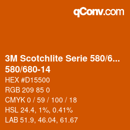 カラーコード: 3M Scotchlite Serie 580/680 - 580/680-14 | qconv.com