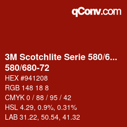 Code couleur: 3M Scotchlite Serie 580/680 - 580/680-72 | qconv.com