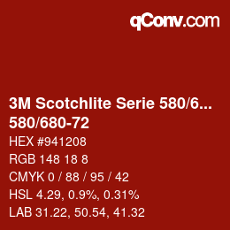 カラーコード: 3M Scotchlite Serie 580/680 - 580/680-72 | qconv.com