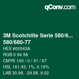 Farbcode: 3M Scotchlite Serie 580/680 - 580/680-77 | qconv.com