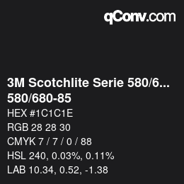 Código de color: 3M Scotchlite Serie 580/680 - 580/680-85 | qconv.com