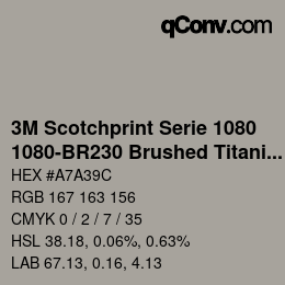 Farbcode: 3M Scotchprint Serie 1080 - 1080-BR230 Brushed Titanium | qconv.com