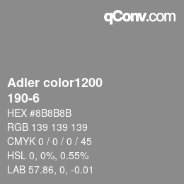 カラーコード: Adler color1200 - 190-6 | qconv.com