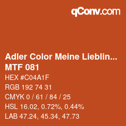 カラーコード: Adler Color Meine Lieblingsfarbe - MTF 081 | qconv.com