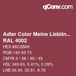 カラーコード: Adler Color Meine Lieblingsfarbe - RAL 4002 | qconv.com