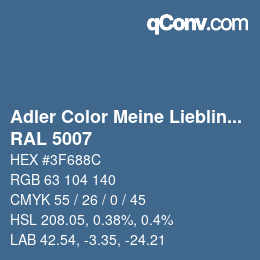 カラーコード: Adler Color Meine Lieblingsfarbe - RAL 5007 | qconv.com