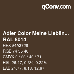 カラーコード: Adler Color Meine Lieblingsfarbe - RAL 8014 | qconv.com