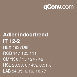 カラーコード: Adler indoortrend - IT 12-2 | qconv.com