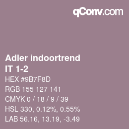 カラーコード: Adler indoortrend - IT 1-2 | qconv.com