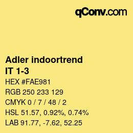 カラーコード: Adler indoortrend - IT 1-3 | qconv.com