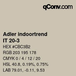 カラーコード: Adler indoortrend - IT 20-3 | qconv.com