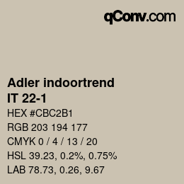 カラーコード: Adler indoortrend - IT 22-1 | qconv.com