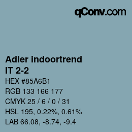 カラーコード: Adler indoortrend - IT 2-2 | qconv.com