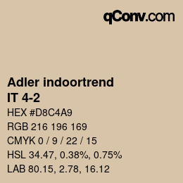 カラーコード: Adler indoortrend - IT 4-2 | qconv.com