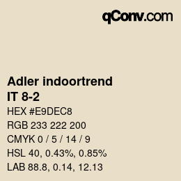 Code couleur: Adler indoortrend - IT 8-2 | qconv.com