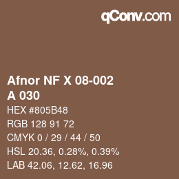 Código de color: Afnor NF X 08-002 - A 030 | qconv.com