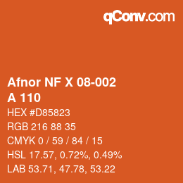 Farbcode: Afnor NF X 08-002 - A 110 | qconv.com