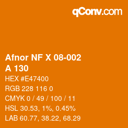 Farbcode: Afnor NF X 08-002 - A 130 | qconv.com