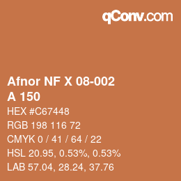 カラーコード: Afnor NF X 08-002 - A 150 | qconv.com