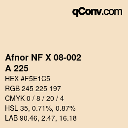 カラーコード: Afnor NF X 08-002 - A 225 | qconv.com