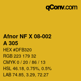 Farbcode: Afnor NF X 08-002 - A 305 | qconv.com