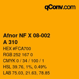 Código de color: Afnor NF X 08-002 - A 310 | qconv.com