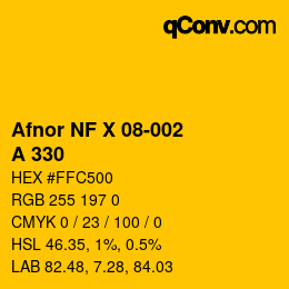 カラーコード: Afnor NF X 08-002 - A 330 | qconv.com