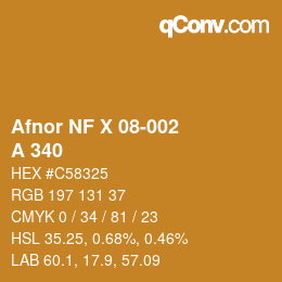 Farbcode: Afnor NF X 08-002 - A 340 | qconv.com