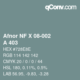 Code couleur: Afnor NF X 08-002 - A 403 | qconv.com