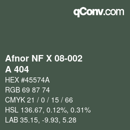Farbcode: Afnor NF X 08-002 - A 404 | qconv.com