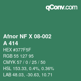 Code couleur: Afnor NF X 08-002 - A 414 | qconv.com