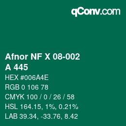 Farbcode: Afnor NF X 08-002 - A 445 | qconv.com